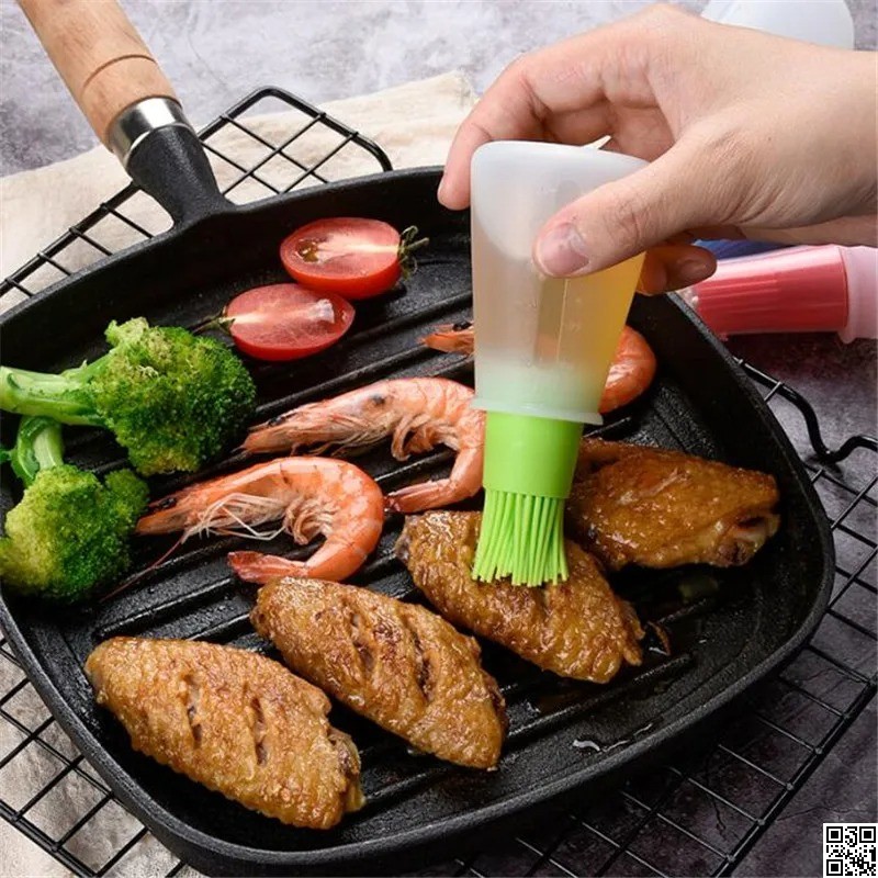 BBQ Oil Brush Bottle – Silicone Basting Brush with Oil Dispenser thumbnail 3