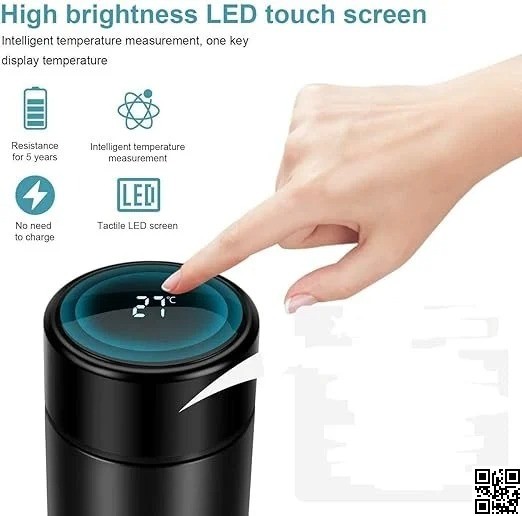 Smart Thermal Flask with LED Temperature Display – Stainless Steel Insulated Water Bottle thumbnail 2