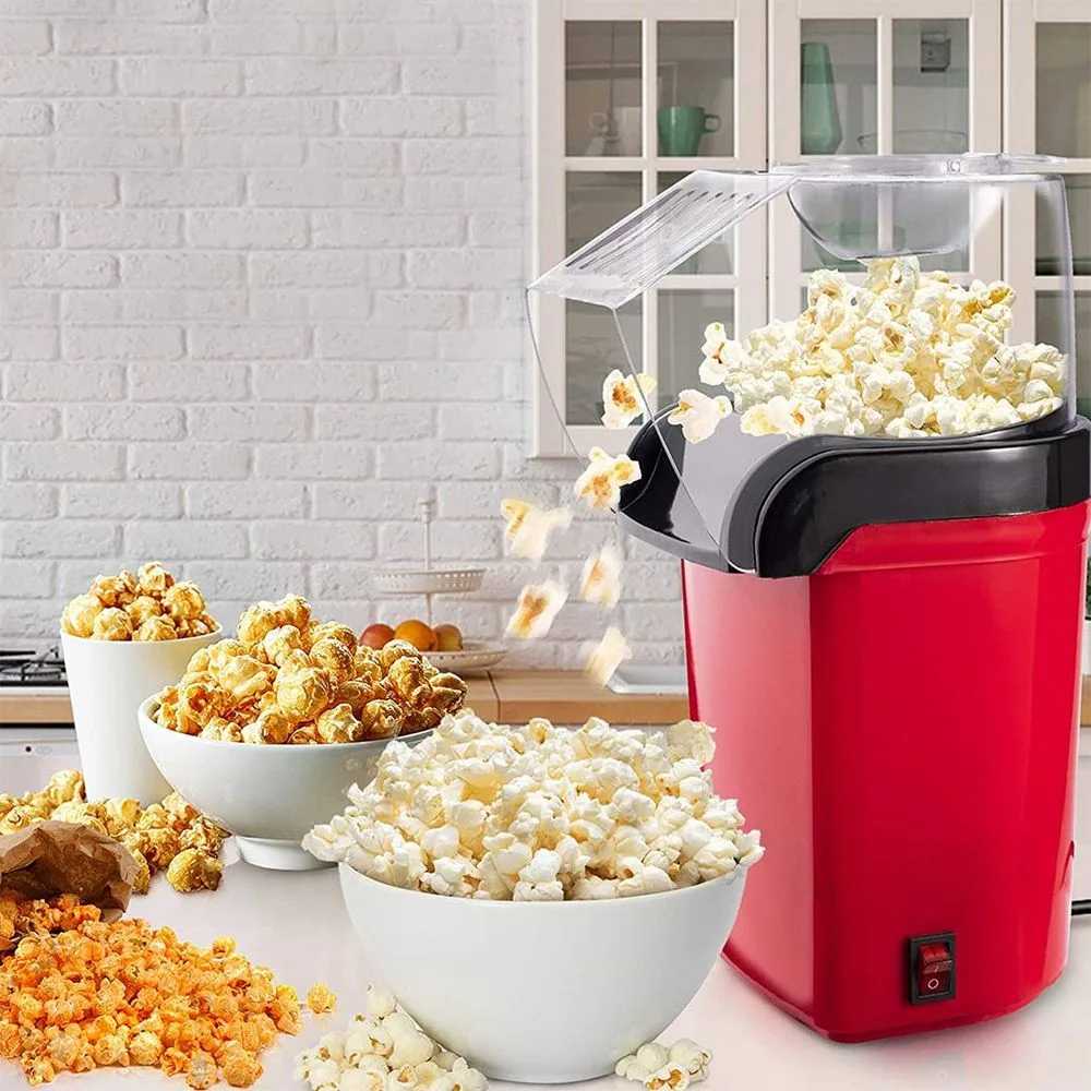Hot Air Popcorn Machine, Mini Hot Air Popcorn Maker Without Oil, 1200W Popcorn Machine