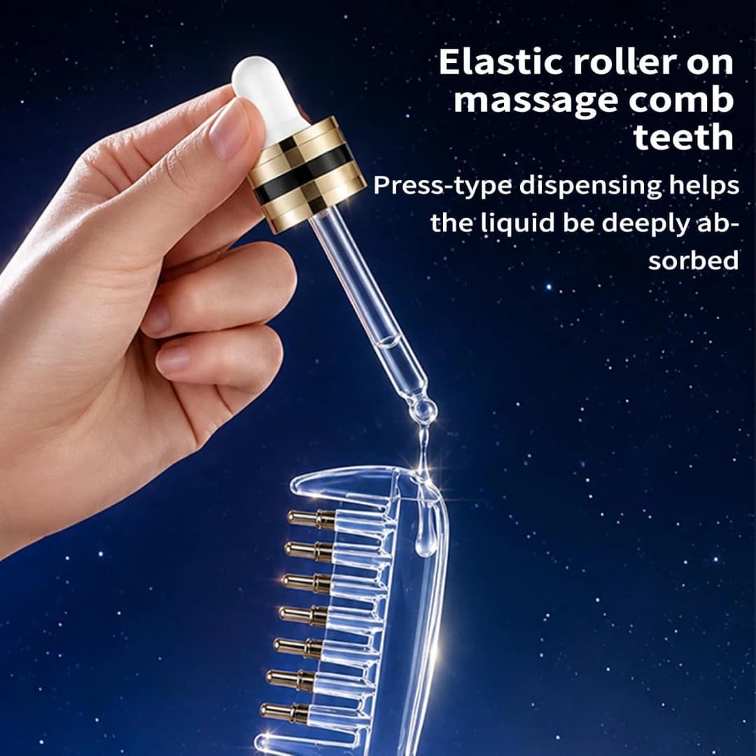 Scalp Oil Applicator Roller Ball Hair Oil Dispenser Comb Portable Tool | Hair Oiling Comb for Women Roots Hairline All Types, Spa Travel Salon Home thumbnail 8