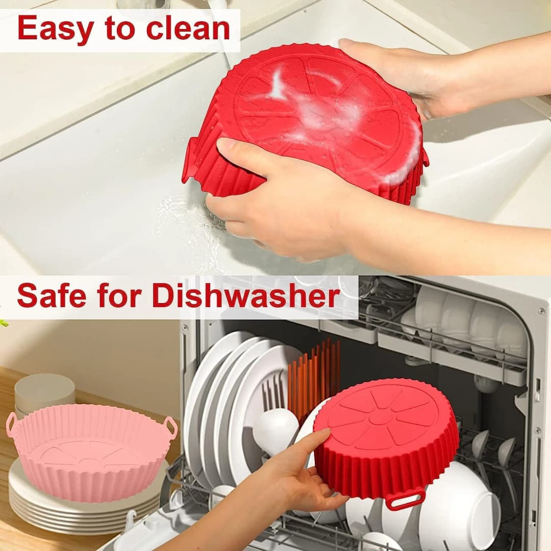 1Pcs Air Fryer Silicone Liners Basket Round, Air Fryer Silicone Basket, Air Fryer Silicone Pot, Air Fryer Silicone Pot Bowl thumbnail 4