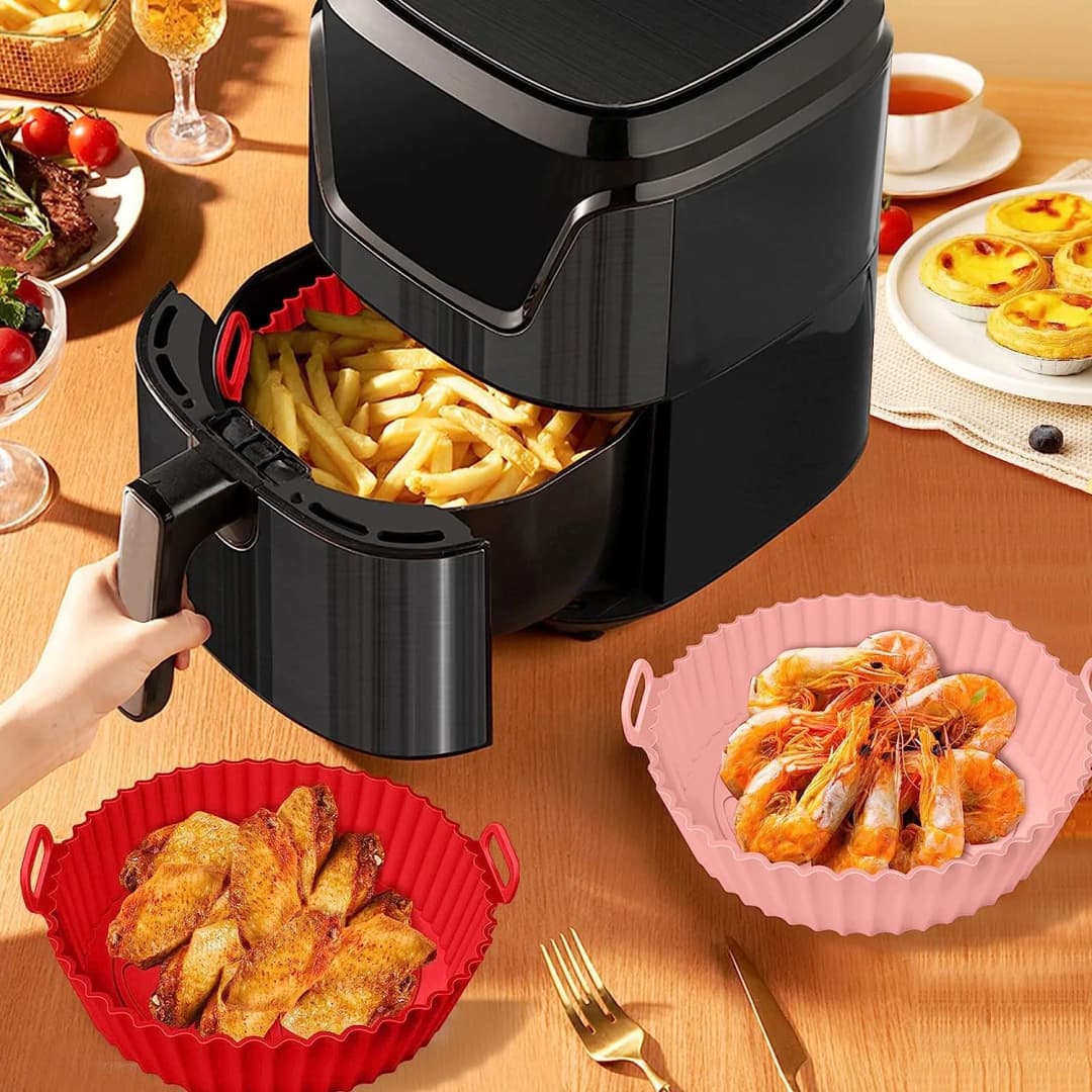 1Pcs Air Fryer Silicone Liners Basket Round, Air Fryer Silicone Basket, Air Fryer Silicone Pot, Air Fryer Silicone Pot Bowl thumbnail 6
