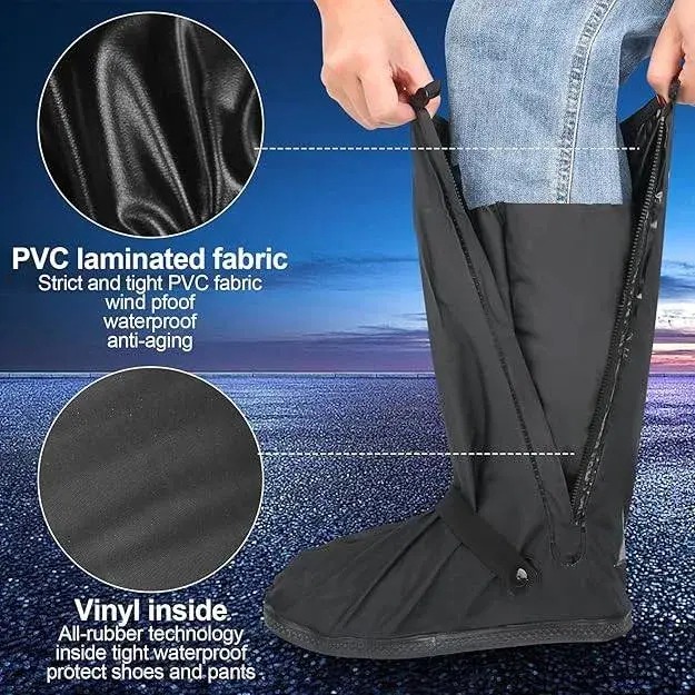 Waterproof Shoe Covers, Rain Covers for Shoes | Reusable Rain Snow Boots with Reflector thumbnail 4