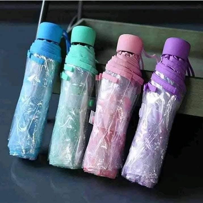 Premium Transparent Clear Folding Umbrella – Stylish & Fashionable 3-Fold Rainy Season Umbrella for Men & Women thumbnail 2