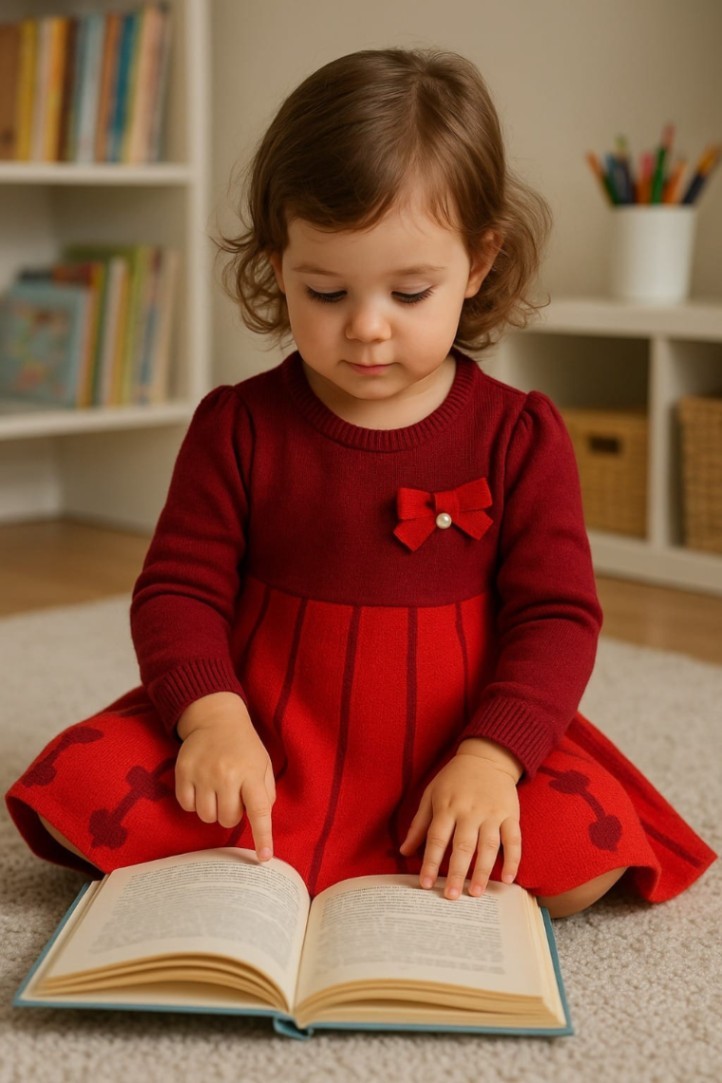 Girls Winter Sweater Dress for Kids | Stylish Baby Girl Warm Sweater Dress 2025 thumbnail 4
