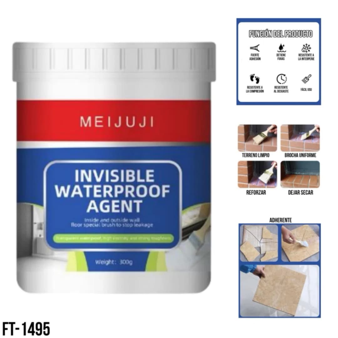 300gm Transparent Waterproof Coating, Invisible Waterproof Leak Repair Agent for Roofs, Walls, and Garden, Anti-Leakage Roof and Wall Sealer thumbnail 5