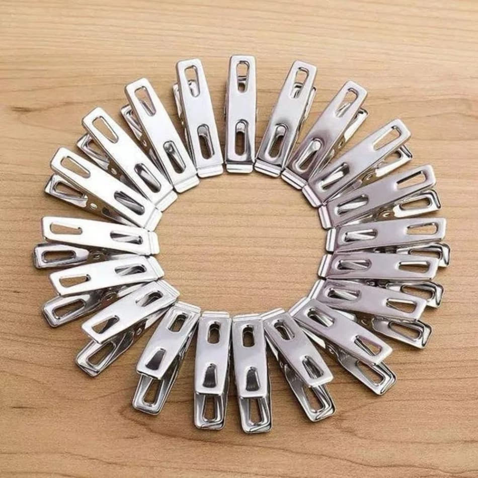Stainless Steel Cloth Clips 20 Pcs – Strong Laundry Clips for Drying Clothes thumbnail 2
