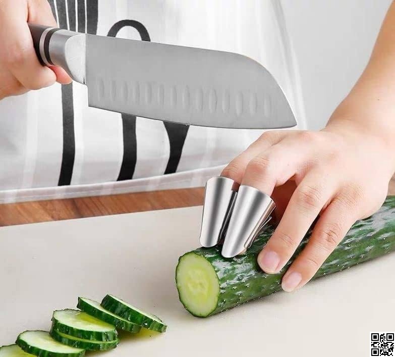 2Pcs Stainless Steel Finger Guard – Safe Cutting Kitchen Tool thumbnail 5