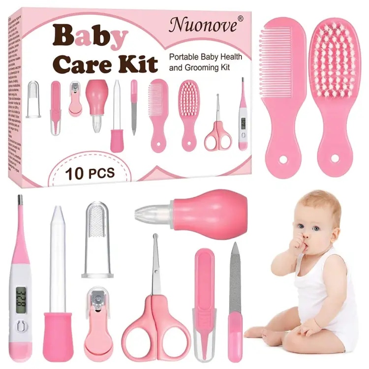 Baby Care Kit 10pcs for Newborn – Portable Infant Grooming & Nursing Baby Care Accessories Set thumbnail 4