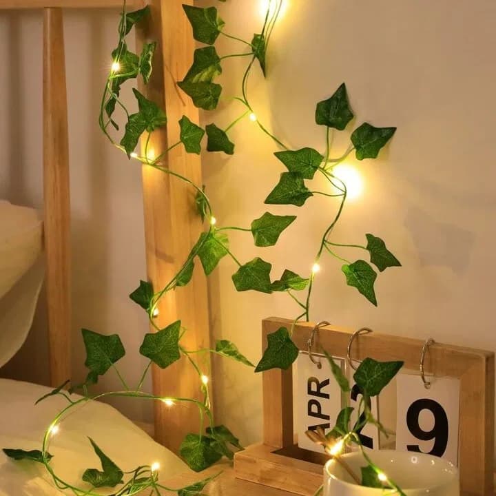 Century Leaf Curtain Light with Remote Control - 10x9 Feet 8 Modes Greenery Garland Fairy Light thumbnail 4