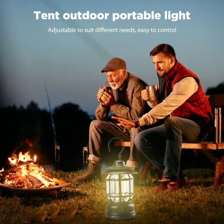 Retro Portable Camping Lantern Rechargeable Light, Camping Lamp thumbnail 8