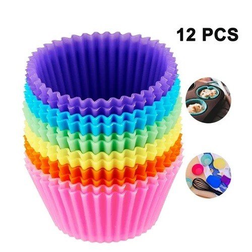 Silicone Cupcake Mold – 12 Pcs Reusable Baking Cups Set