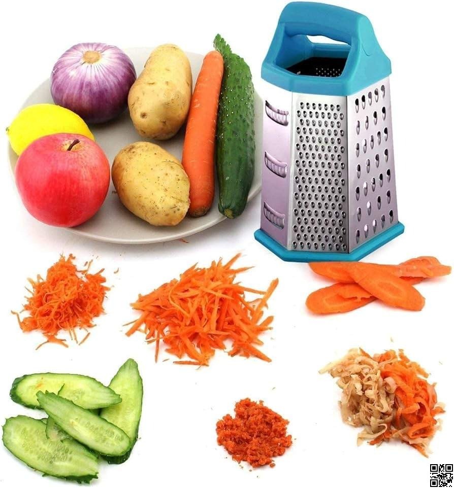 Stainless Steel Tower Grater – 6-Sided Multi-Functional Kitchen Grater & Slicer