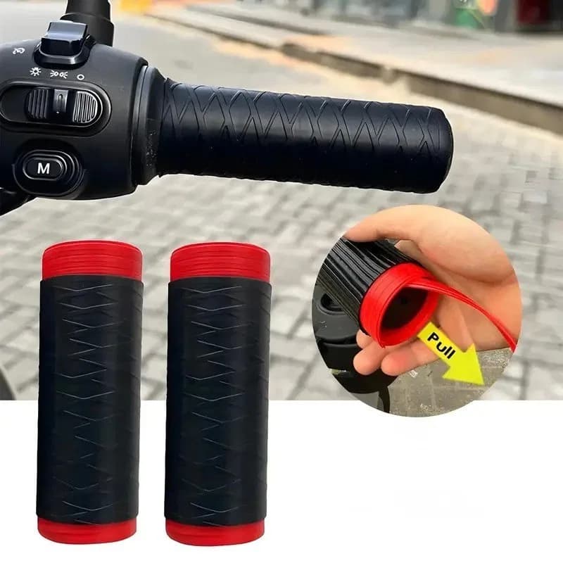 2pcs Motorcycle Silicone Handlebar Cover Self Shrinking Non-Slip Anti Vibration Motorcycles