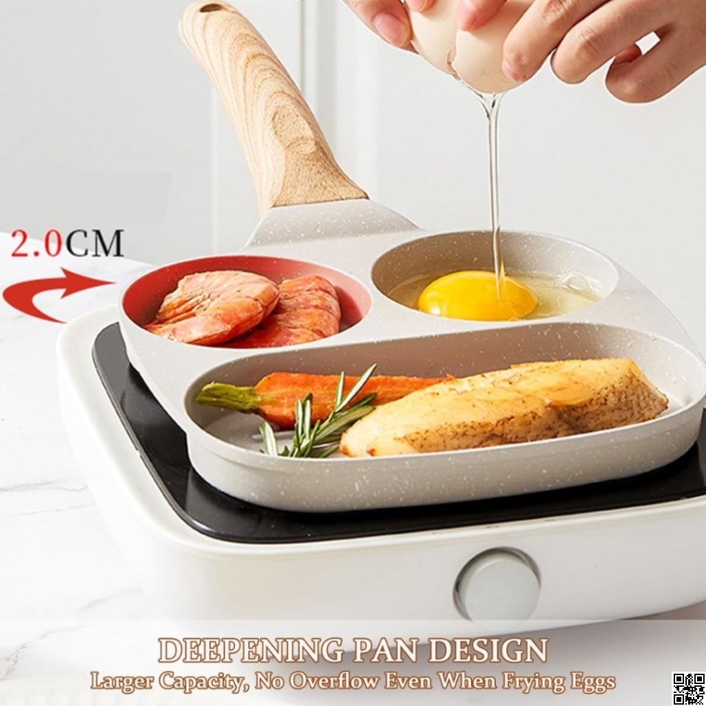 Breakfast Frying Pan, Nonstick Egg Frying Pan, 3-in-1 Nonstick Pan – Cooking Fry Pan for Breakfast thumbnail 2