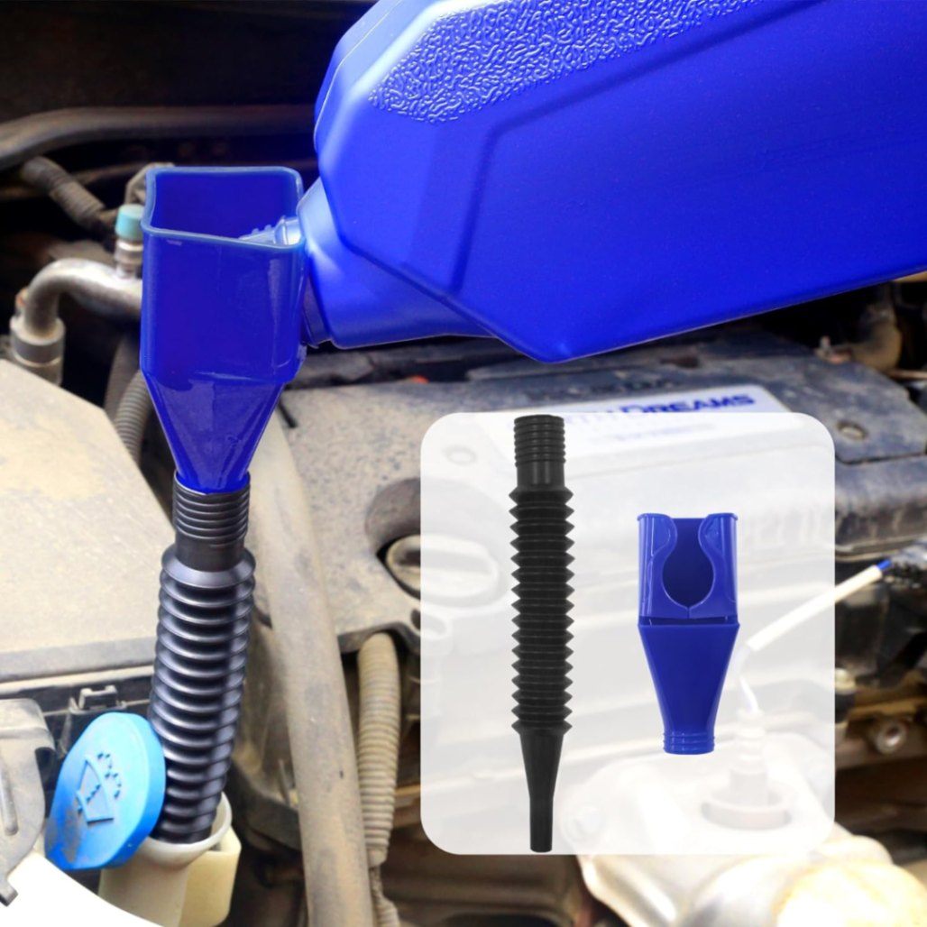 Draining Oil Snap Plastic Funnel | Flexible Portable No-Spill Oil & Liquid Transfer Funnel for Automotive Use thumbnail 2