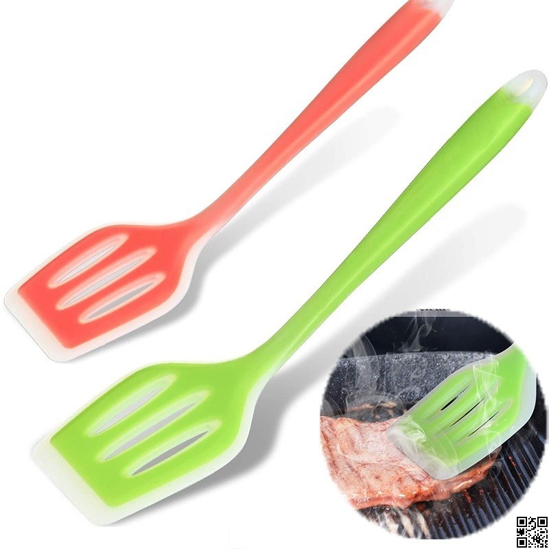 Silicone Cooking Spoon 12 Inch – Non-Stick Slotted Turner Spatula thumbnail 2