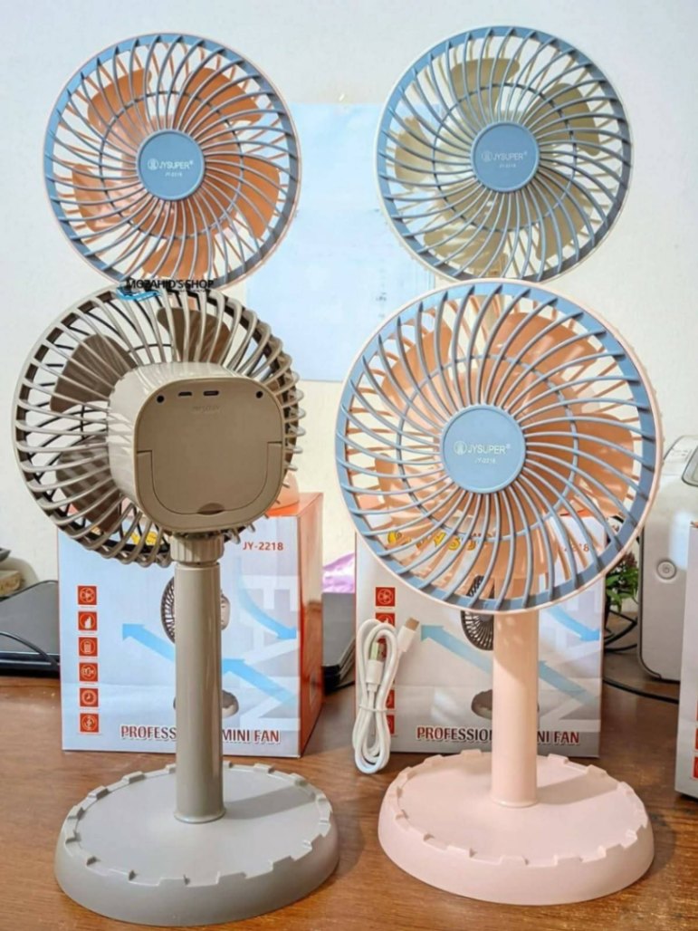 JYSUPER JY-2218 USB Rechargeable Mini Table Fan with 4000mAh Battery thumbnail 5