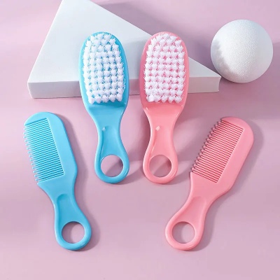 2Pcs Baby Hairbrush Comb Set for Newborn & Toddlers – Soft Bristle Baby Hair Brush Head Massager & Portable Infant Hair Care Kit