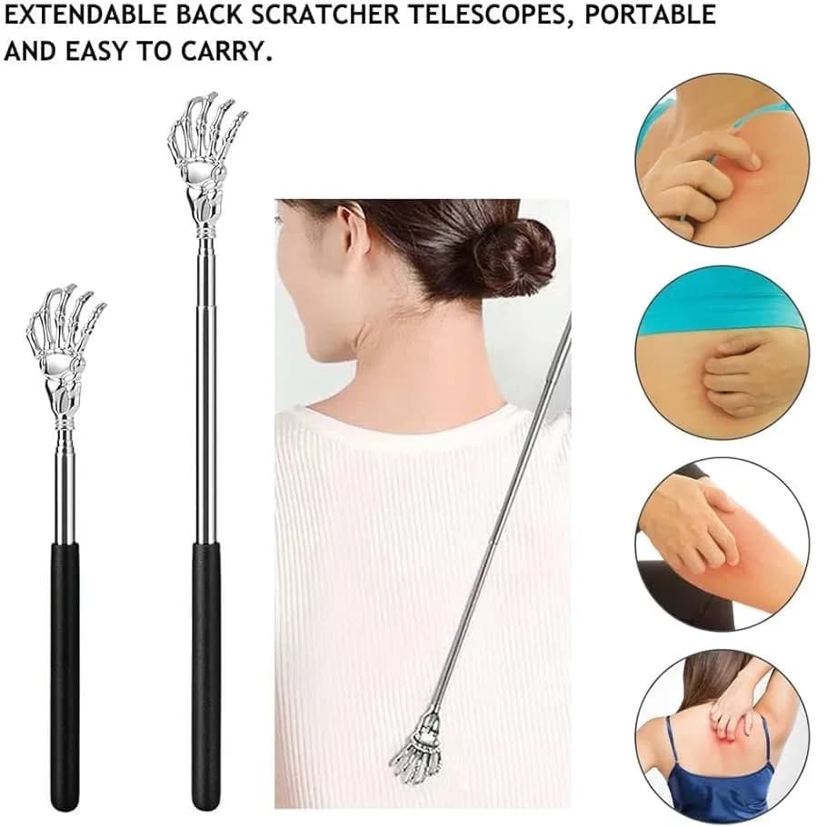 Telescoping Metal Back Scratcher with Soft Handle, Metal Back Scratchers/Hand Massager/backslap with Rubber Handles thumbnail 6