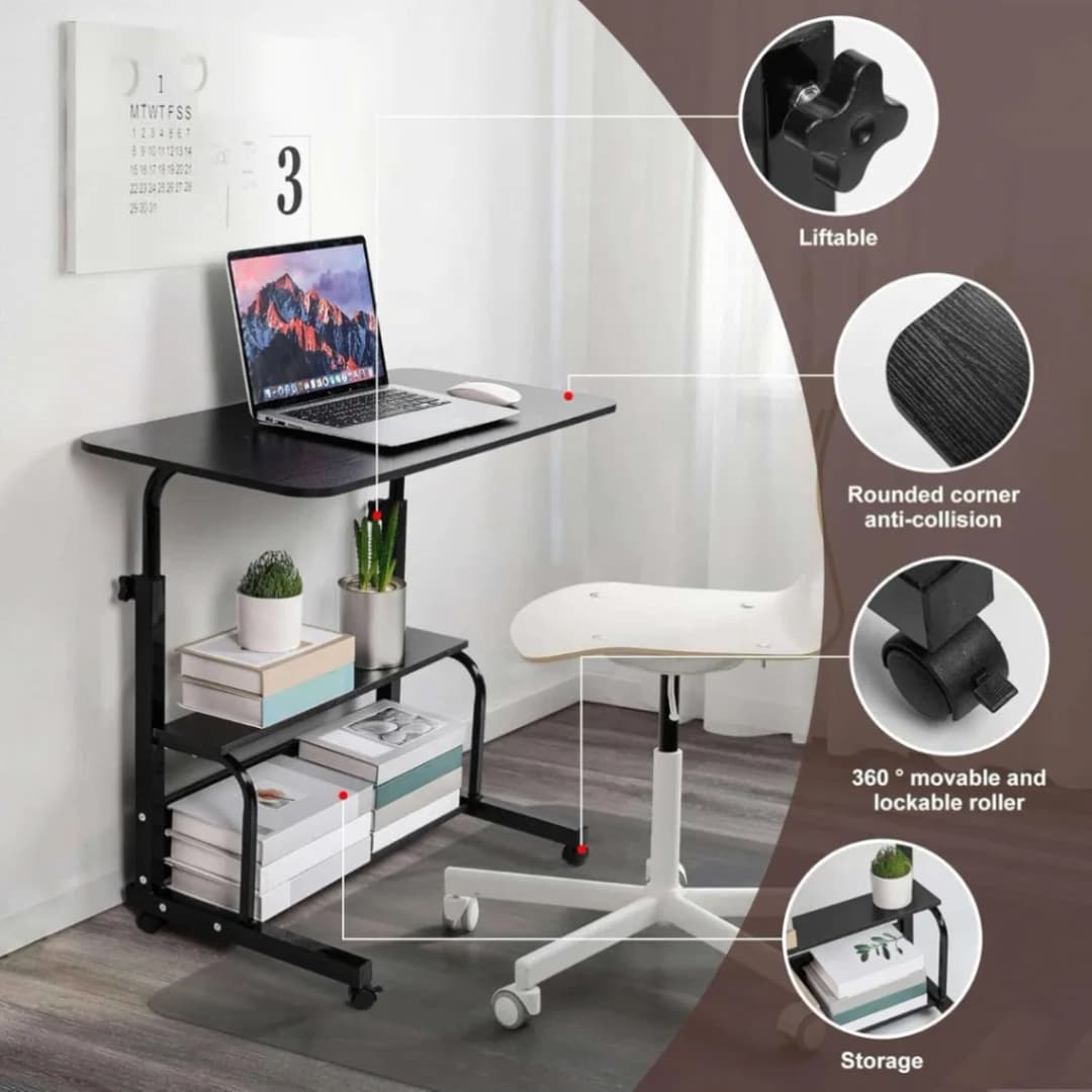 Double layer adjustable table, Height Adjustable Portable Laptop Desk Table, Sofa Table, Side Table, Bed Table, Study Desk Table thumbnail 5