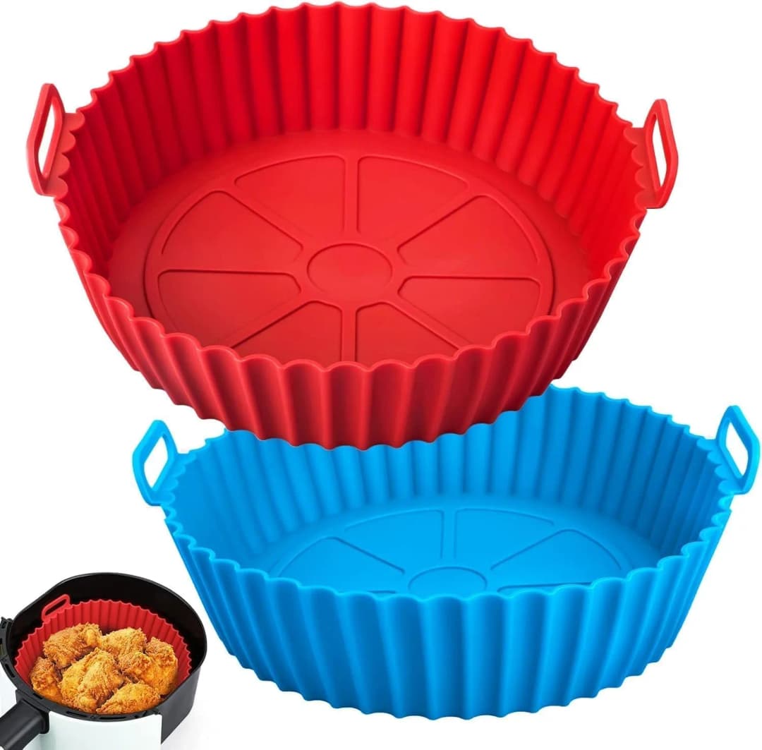 1Pcs Air Fryer Silicone Liners Basket Round, Air Fryer Silicone Basket, Air Fryer Silicone Pot, Air Fryer Silicone Pot Bowl thumbnail 2