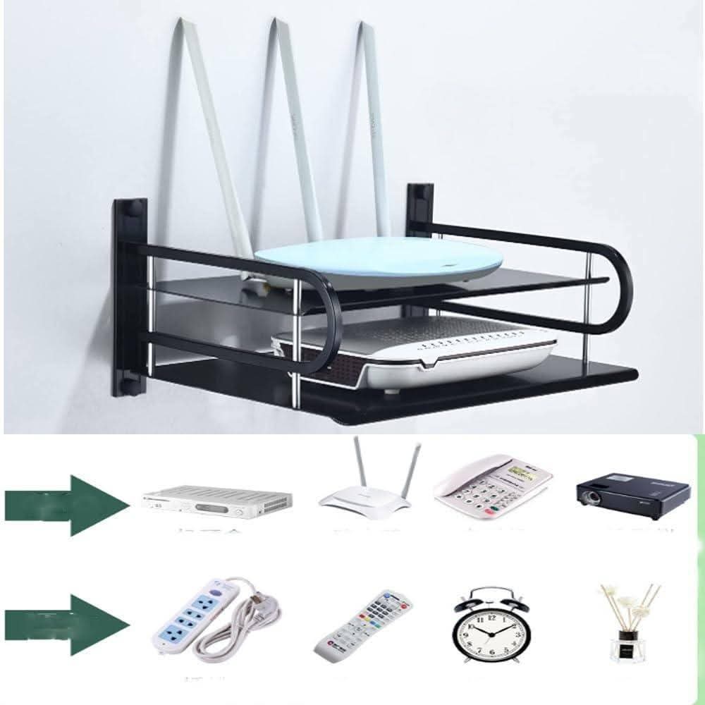 2 Layer Wall Mounted Metal WiFi Router Stand | Double Layer Router Shelf for Home & Office thumbnail 6