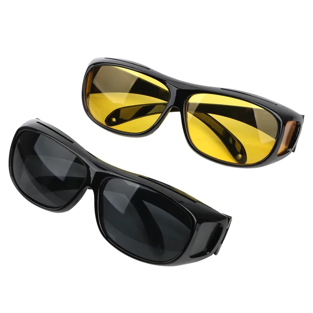 2Pcs HD Vision Wrap Around Sunglasses\Night vision glasses thumbnail 2
