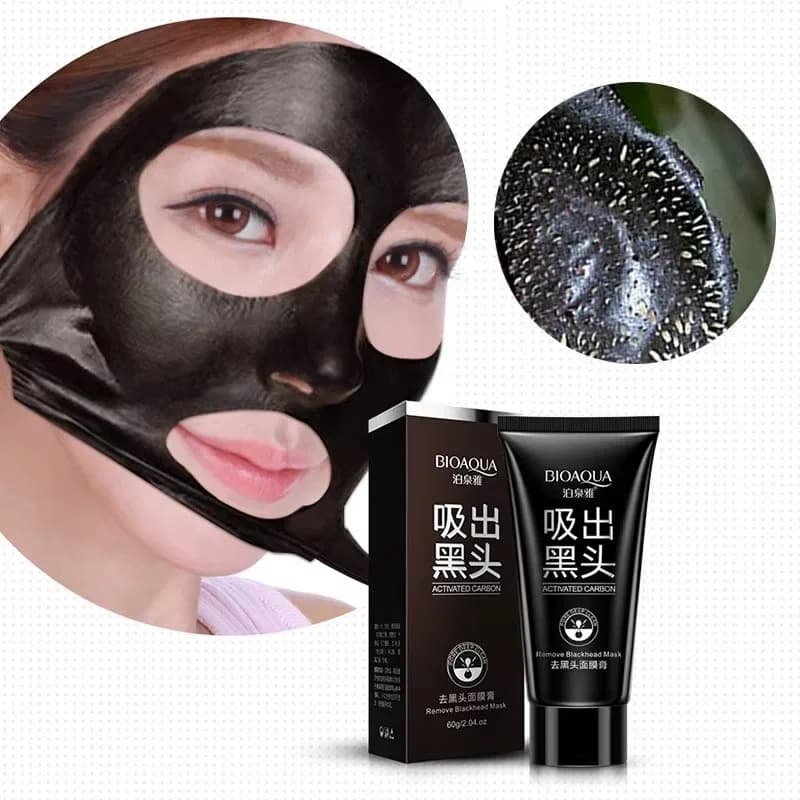 BIOAQUA Deep Cleansing Black Mask Bamboo Charcoal Blackhead Remover Face Mask Skin Care Peal-off Nose Mask