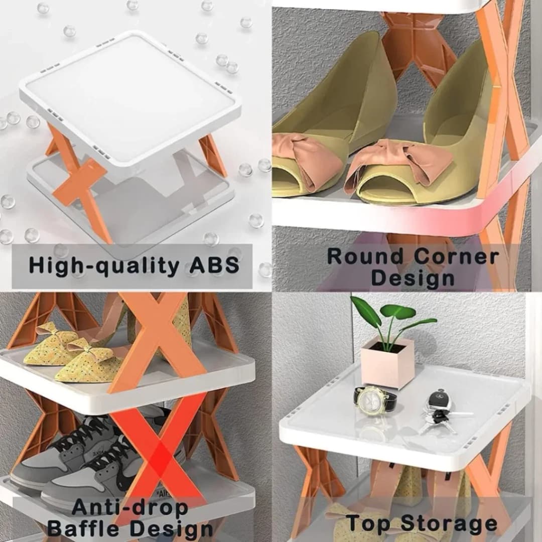 5 Layer Foldable Shoe Rack Organizer, Smart Foldable Shoe Rack thumbnail 2