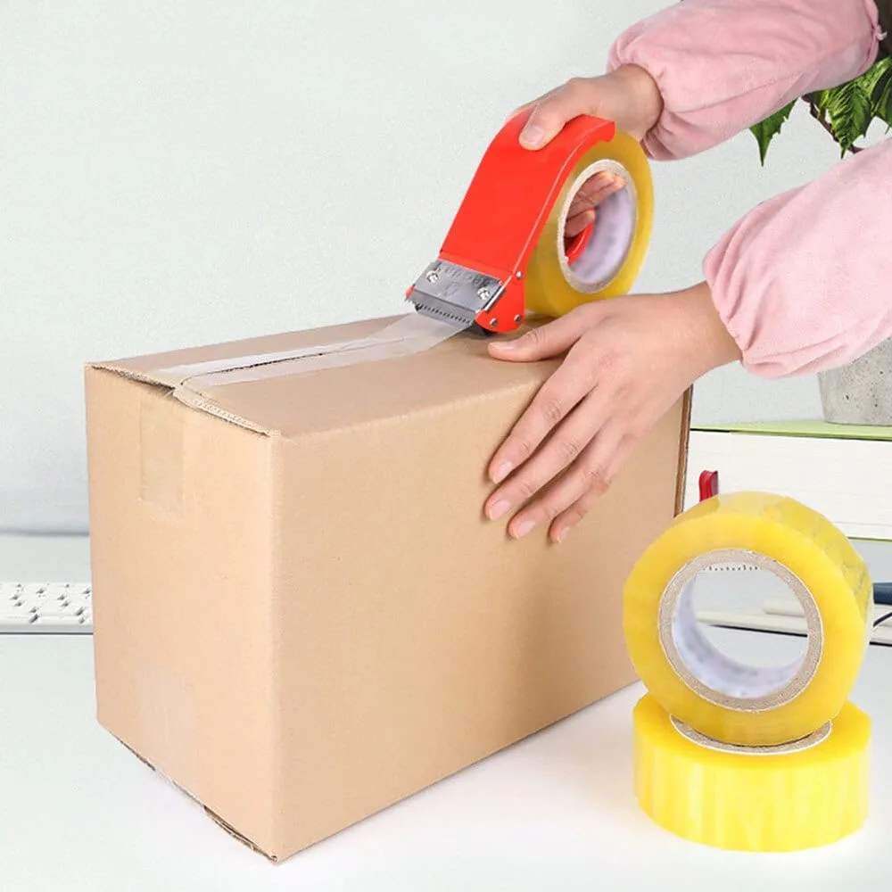 Packing Tape Dispenser Cutter | Metal Hand Operated Manual Tape Dispenser Cutter for Packaging Boxes, Portable Heavy Duty Metal Tape Dispenser Handheld Cutter for Office Warehouse Packing Tape Cutter thumbnail 6