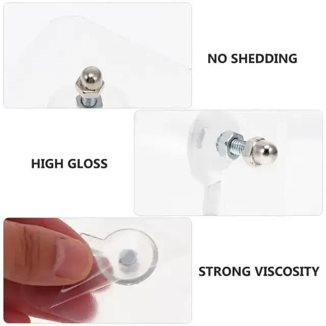 10pcs Self Adhesive Nut Screw Wall Hook, Adhesive Wall Screw Hook Hanger thumbnail 7