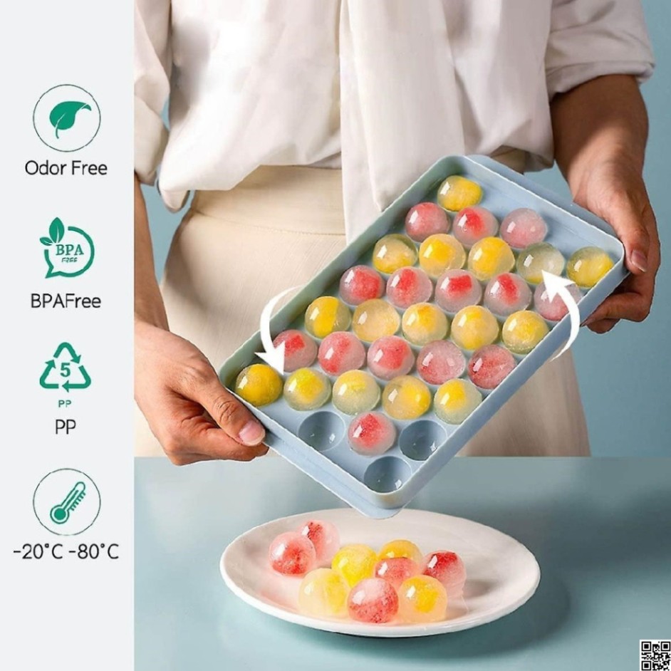 33 Grid Ice Ball Maker Mold – Silicone Ice Cube Tray with Lid thumbnail 2