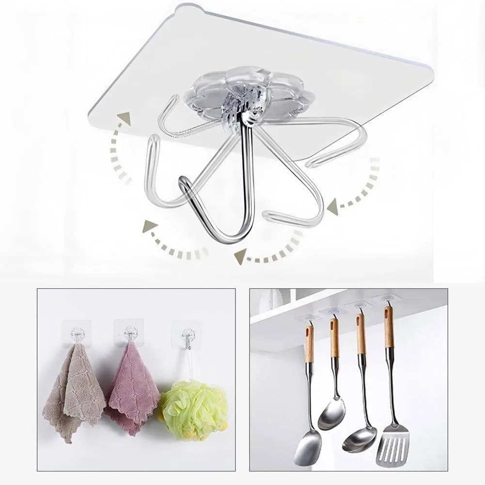 10pcs Transparent Hanger Hook, Waterproof Transparent Adhesive Hooks for Wall thumbnail 8