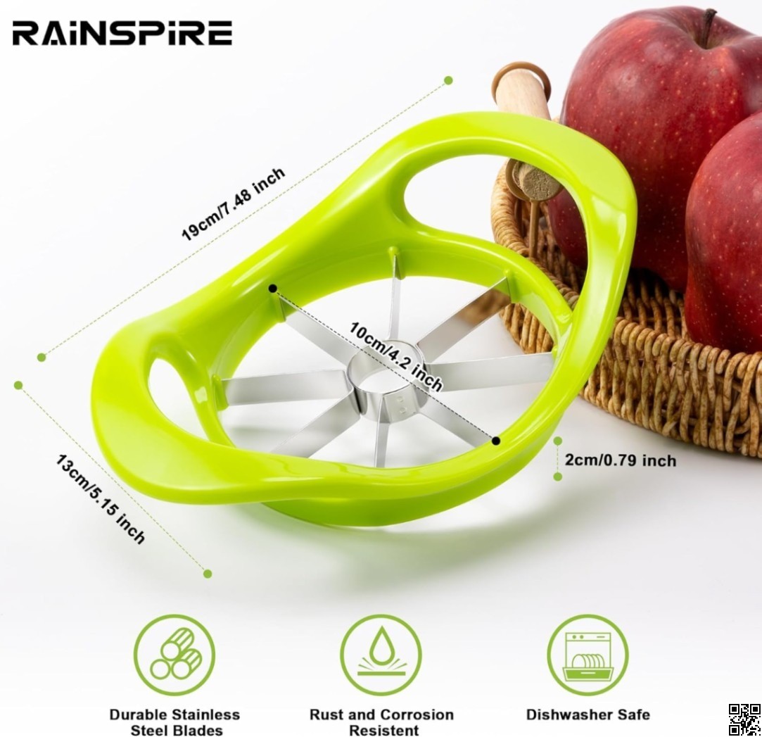 Apple Cutter Slicer – 8-Slice Corer Tool, Stainless Steel Fruit Slicer thumbnail 6