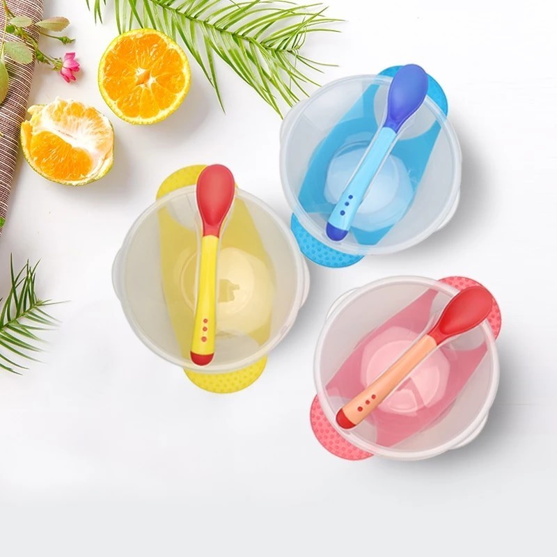 Baby Feeding Spoon and Bowl Set with Suction Base – Silicone Baby Feeding Bowl with Spoon thumbnail 5