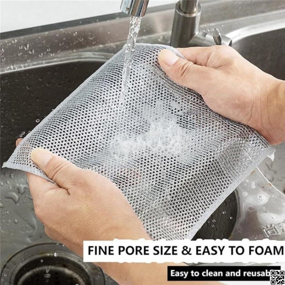 Magic Dish Cloth 3Pcs – Multi-Purpose Kitchen Cleaning Sponge thumbnail 4