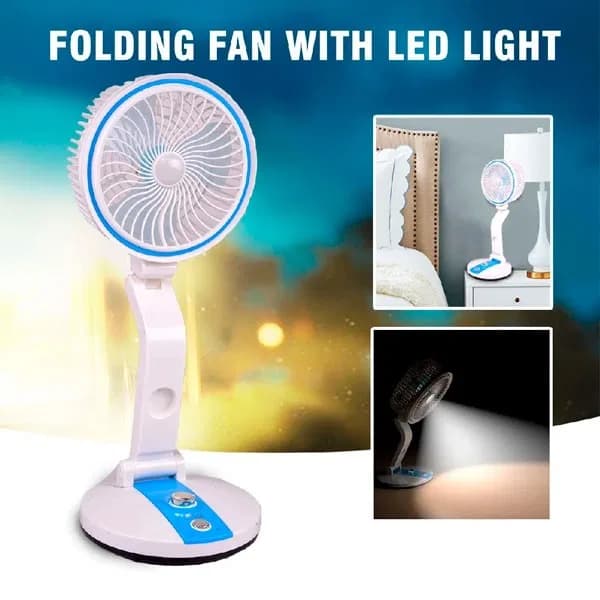 Rechargeable Folding Fan With LED Light, LR Fan 2018, Rechargeable Folding Table Fan with Light thumbnail 5