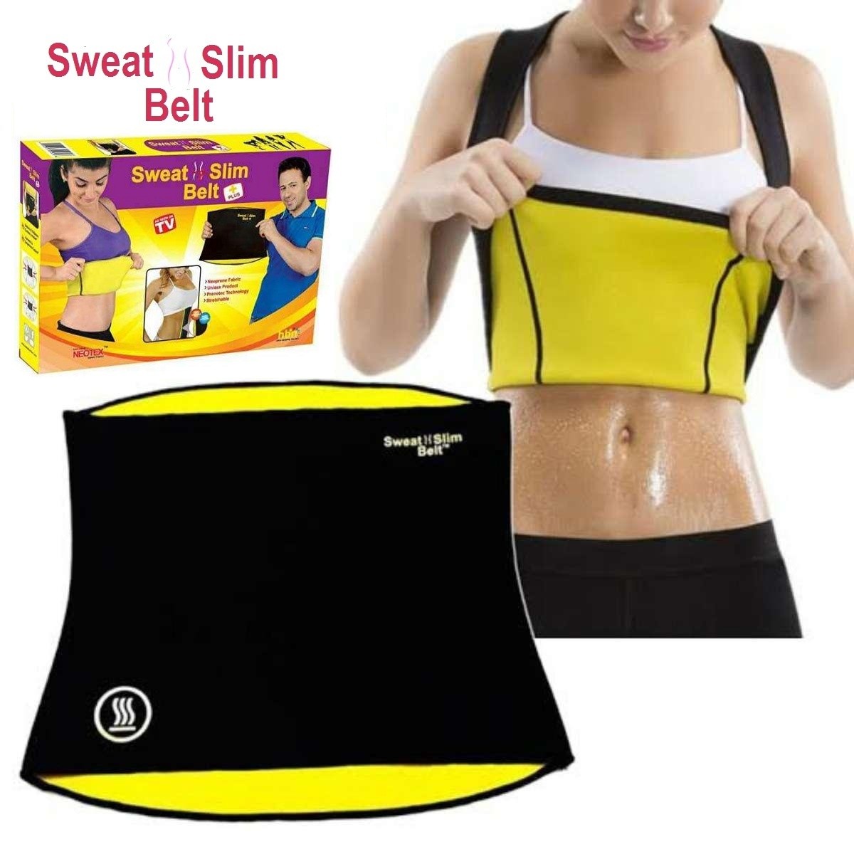 Sweat Slim Belt Hot Body Shaper Slimming Belt Waist Trainer Fat Burn Belt for Men Women Bangladesh