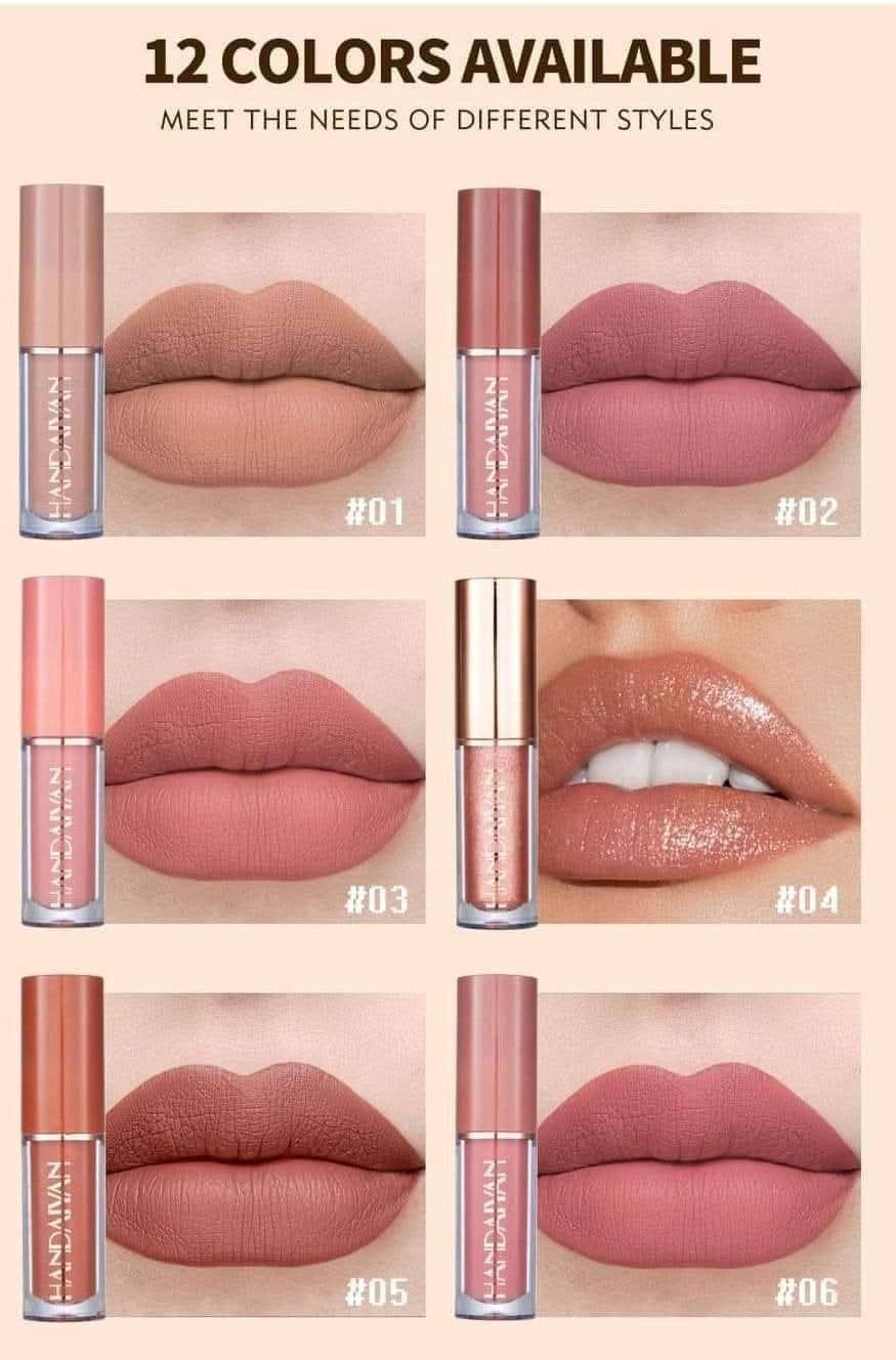 HANDAIYAN Liquid Matte Lipstick Set (12 Shades) – Waterproof & Long-Lasting Lip Color Box thumbnail 4