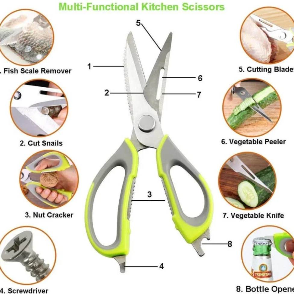 8 In 1 Kitchen Scissors, Multi-Functional kitchen Scissor thumbnail 2