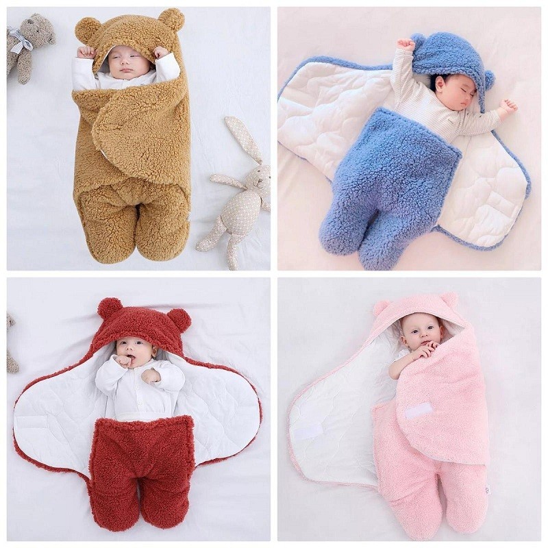 Newborn Baby Sleeping Bag Blanket – Winter Protection Baby Romper Crib Bedding thumbnail 3