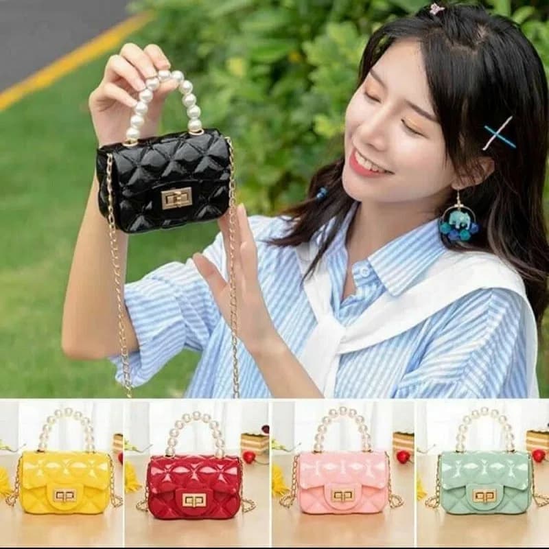 Mini Jelly Bag, Baby Pearl Handbag, Cute Mini Crossbody Baby Jelly Bag thumbnail 2