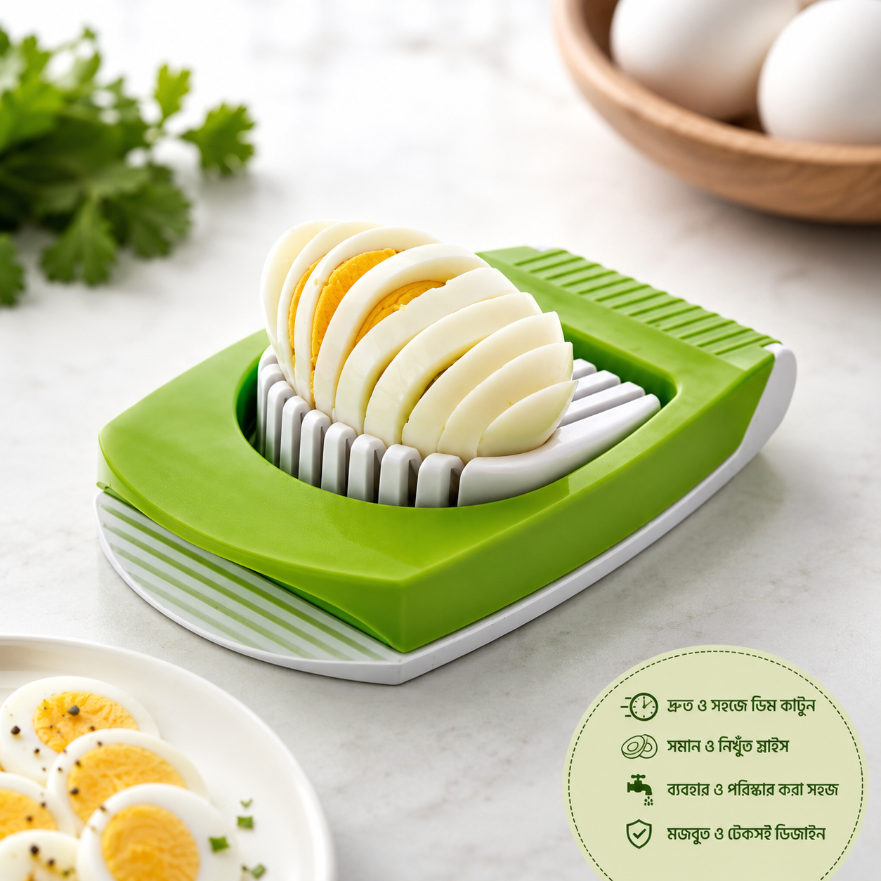 Egg Cutter Slicer – Stainless Steel Multi-Purpose Boiled Egg Slicer thumbnail 2