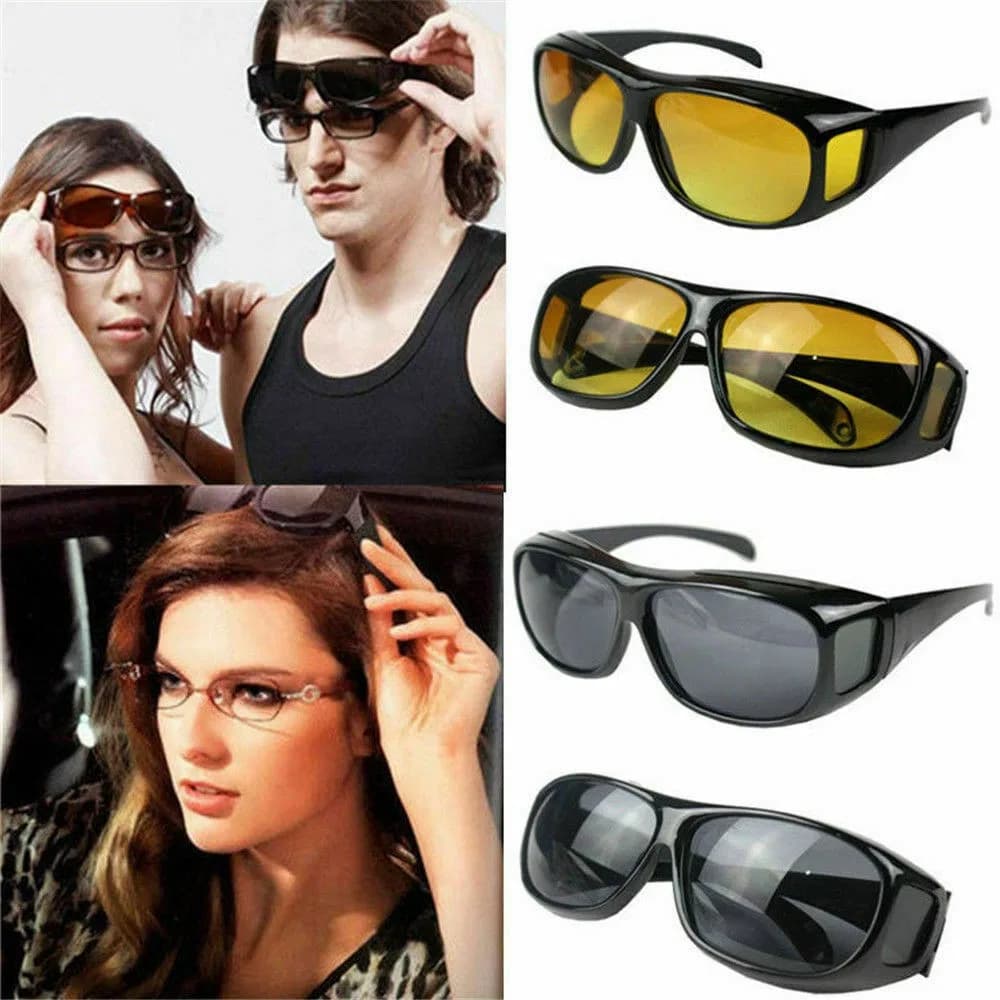 2Pcs HD Vision Wrap Around Sunglasses\Night vision glasses thumbnail 3
