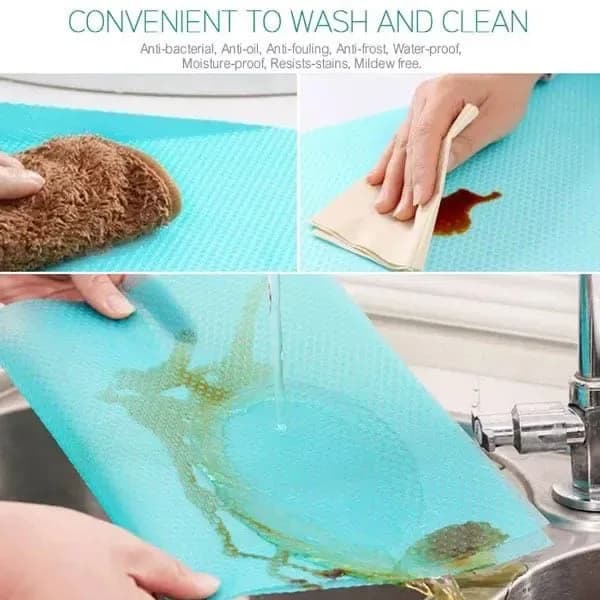 4pcs Freeze Mat, Anti Slip Fridge Mat, Washable Refrigerator Mats, Waterproof Fridge Mats, Drawer Mats thumbnail 6