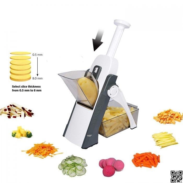 Brava Spring Slicer Vegetable & Fruit Cutter – Multi Blade Kitchen Cutter thumbnail 3