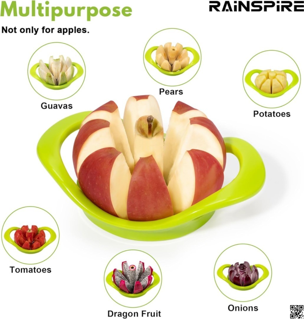 Apple Cutter Slicer – 8-Slice Corer Tool, Stainless Steel Fruit Slicer thumbnail 5