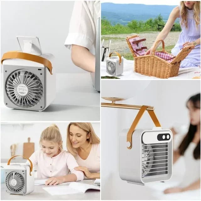 4 in 1 Portable Air Conditioner Fan, Mini Portable Air Cooler Fan, USB Charging Rechargeable Air Conditioner Cooling Fan thumbnail 3