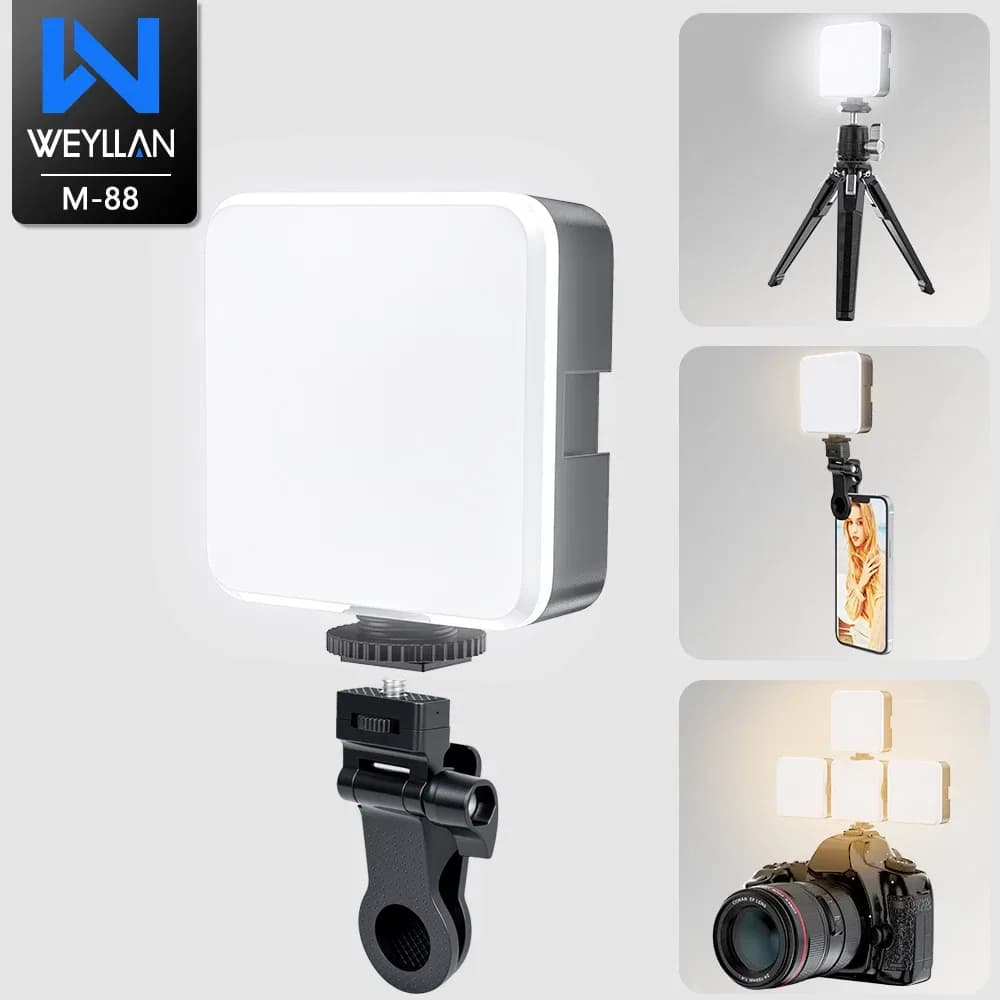 LED Video Light M-88, Clip-on Rechargeable Fill Light, Compatible with Smartphones, Tablets, Laptops thumbnail 7